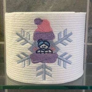 It’s magic!  Embroidered real Toilet Paper. Chilly snowflake 2 pack